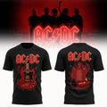 AC DC Power Up Tour Merch 2026 North America Red Guitar Lightning Black T-Shirt Concert Outfits - Merchluma