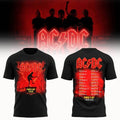 AC DC Tour Merch 2026 AC DC PWR UP Tour 2026 Black T-Shirt Guitarist Concert Dates Schedule Tee - Merchluma
