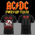 ACDC X Wisconsin Badgers Merch PWR UP Pop Up Tour 2026 T-Shirt Black ACDC Concert Merch For Fan - Merchluma
