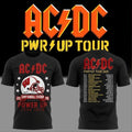 ACDC X Wisconsin Badgers Merch PWR UP Tour 2026 Schedule T-Shirt Black Gift For Band Fans - Merchluma
