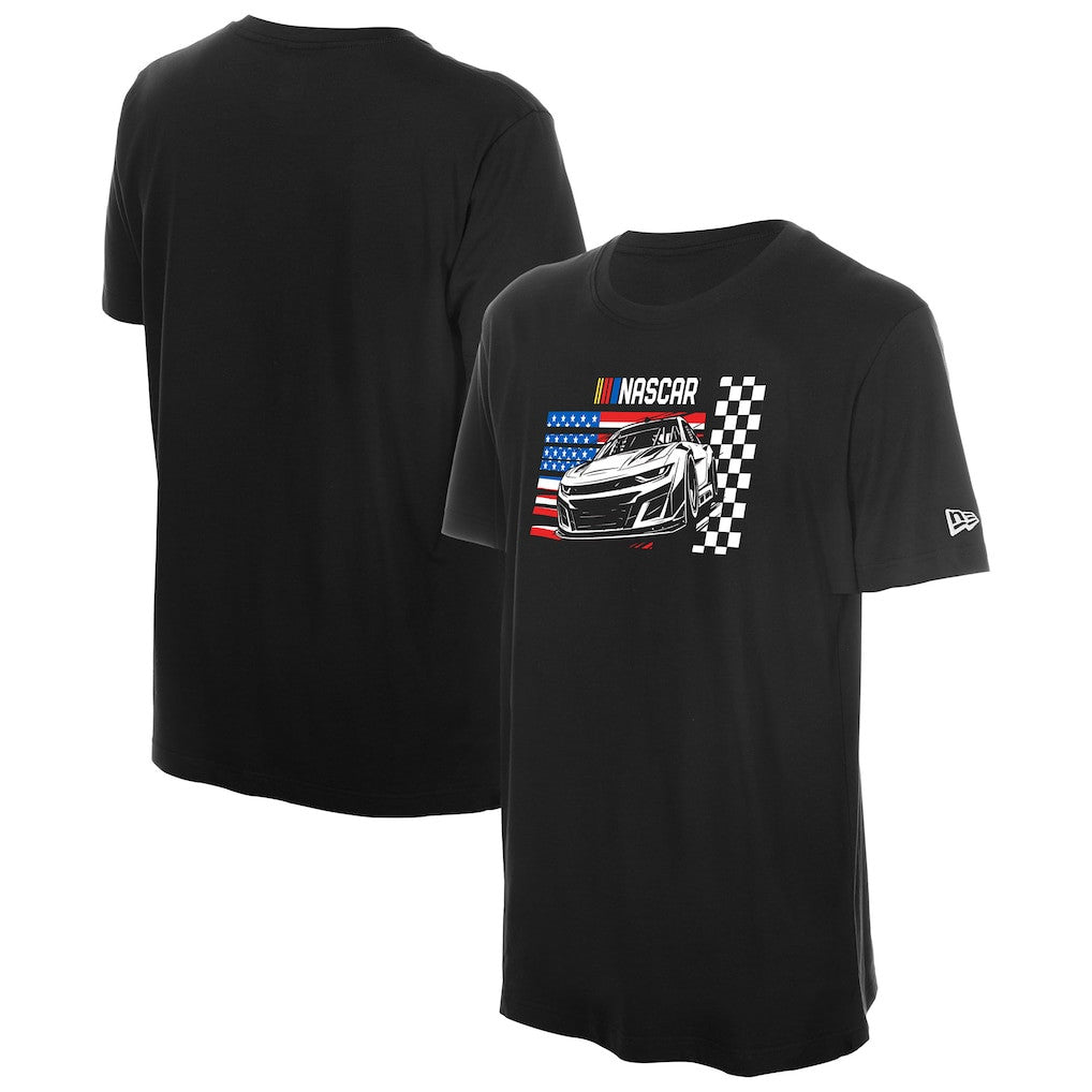 NASCAR Merch 2026 NASCAR American Flag T-Shirt Black Patriotic Shirt Gift For Racing Lover - Merchluma