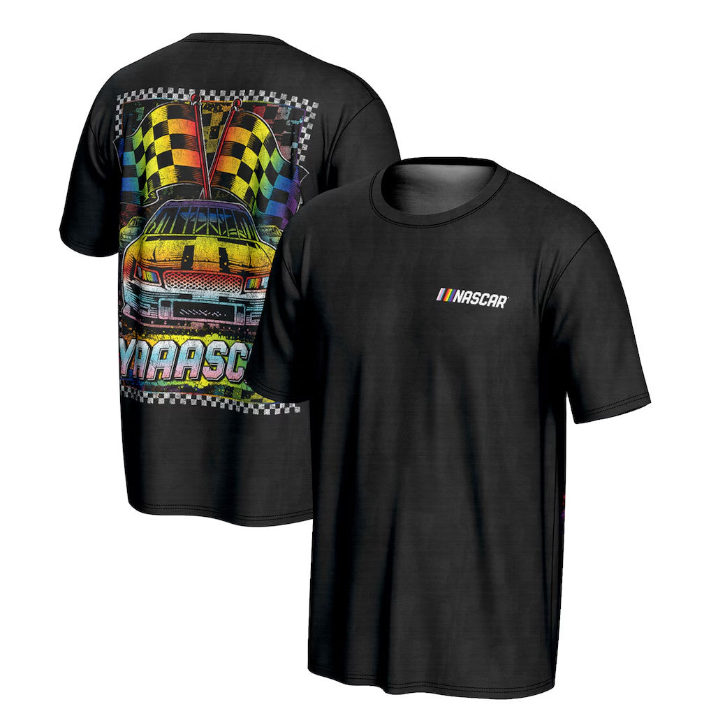 NASCAR Pride Merch 2026 NASCAR Checkered Flag T-Shirt YAAASCAR Shirt Black Racing Fan Gifts - Merchluma