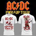 AC DC Wisconsin Badgers Merch Power Up Tour 2026 Camp Randall Stadium Bucky Badger Shirt White - Merchluma