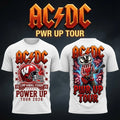 ACDC Wisconsin Badgers Camp Randall Stadium Power Up Tour 2026 White Concert T-Shirt ACDC Merch - Merchluma