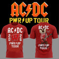 ACDC Wisconsin Badgers Merch 2026 PWR UP Tour Bucky Badger Red T-Shirt ACDC Concert Merch - Merchluma