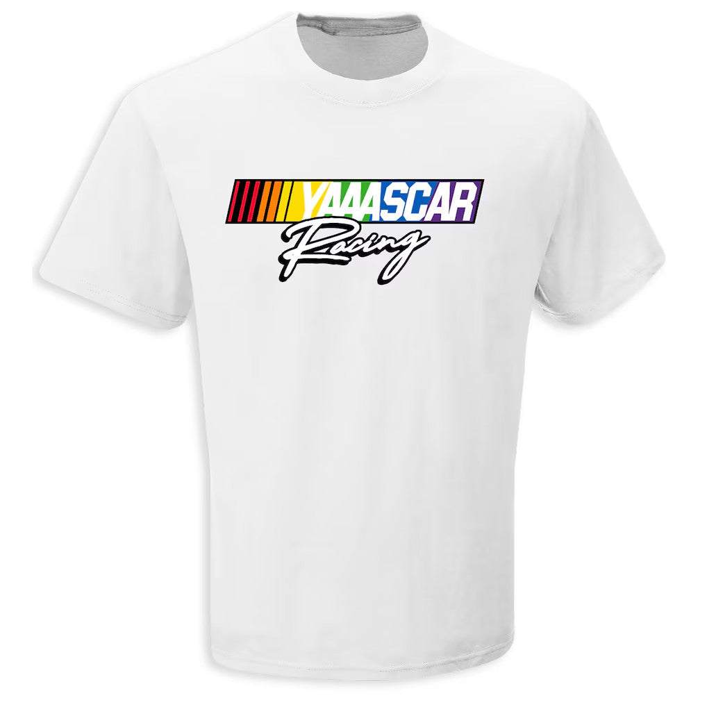 NASCAR Pride Merch 2026 NASCAR White Checkered Flag Sports Racing T-Shirt YAAASCAR Shirt Gifts - Merchluma