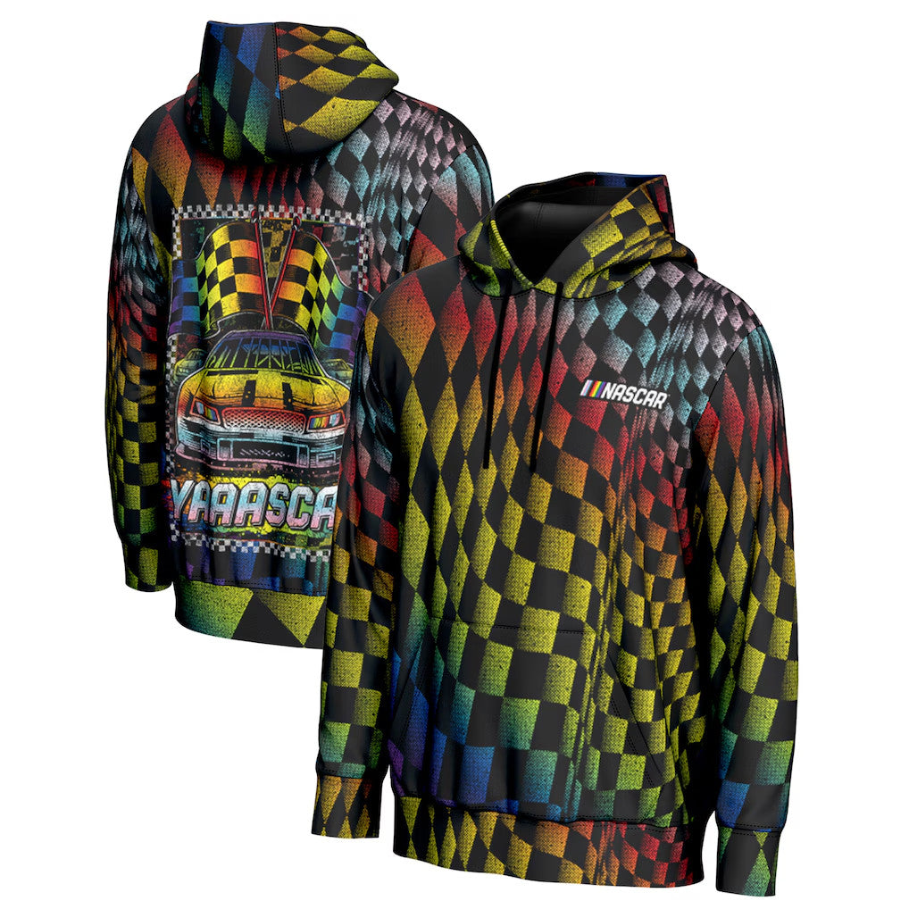 NASCAR Pride Merch 2026 NASCAR Checkered Flag Hoodie YAAASCAR Hoodie Gift Idea For Racing Fans - Merchluma