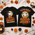 Snoopy Halloween Fall O Ween Christian Jesus Pumpkin T-Shirt Snoopy Merch Halloween Gifts - Merchluma