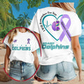 Miami Dolphins Alzheimer's Awareness Purple Ribbon Shirt 2026 Miami Dolphins Merch Her Gifts - Merchluma