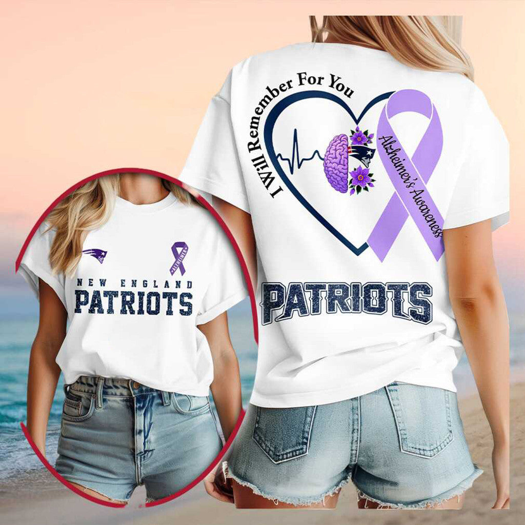 New England Patriots Alzheimer's Awareness Shirt 2026 NE Patriots Merch Gift For Football Fans - Merchluma