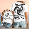 San Antonio Spurs Merch Real Women Love Basketball Smart Women Love The Spurs T-Shirt Fan Gifts - Merchluma