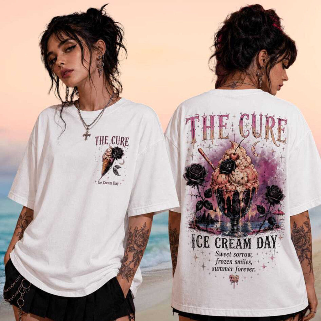 The Cure Gothic Ice Cream Day T-Shirt The Cure Merch Gifts For Rock Lovers - Merchluma