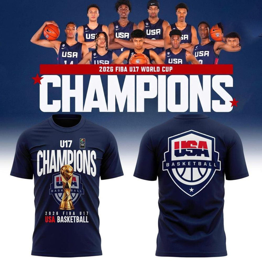 USA Basketball FIBA U17 World Cup 2026 Champions T-Shirt FIBA Merch Basketball Fan Gift Ideas - Merchluma