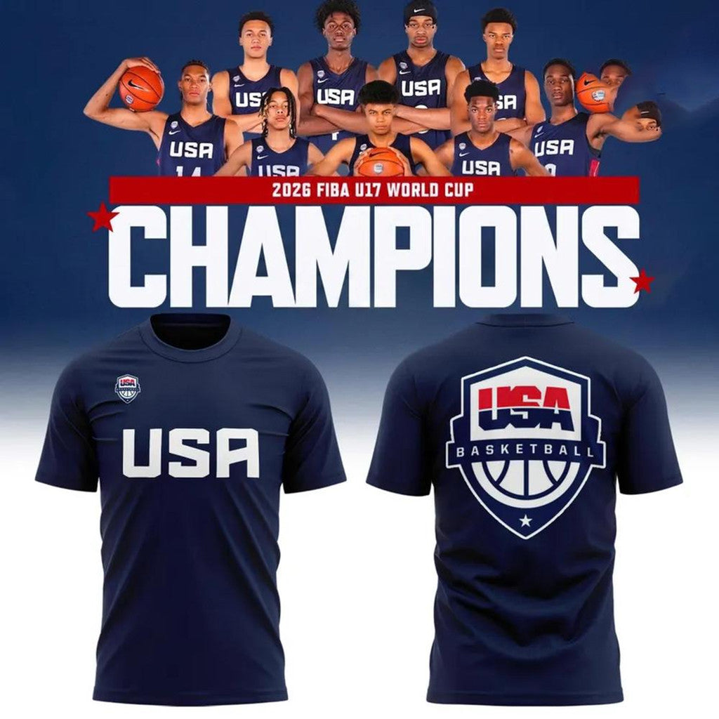 USA Basketball FIBA U17 World Cup 2026 Champions T-Shirt USA Basketball Team Merch Fan Gear - Merchluma