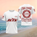 New York Jets 2026 I Must Be Fireproof T-Shirt NY Jets Merch Firefighter Shirt Gift For Father - Merchluma