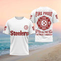 Pittsburgh Steelers Merch I Must Be Fireproof T-Shirt Best Gifts For Firefighter - Merchluma