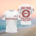 Seattle Seahawks I Must Be Fireproof T-Shirt Seahawks Merch Gifts For Firefighter - Merchluma