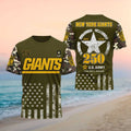 New York Giants US Army 250th Anniversary Retro T-Shirt NY Giants Merch Gift For Veteran Dad - Merchluma