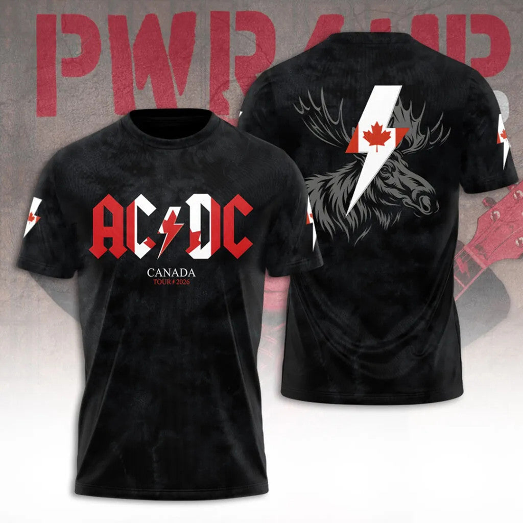 AC DC Canada Tour T-Shirt 2026 ACDC Power Up Tour Merch Gift For Rock Band Fans - Merchluma