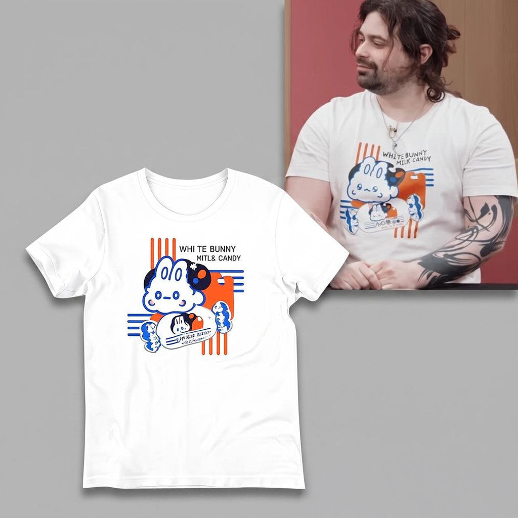Damien Haas White Bunny Milk Candy T-Shirt 2026 Damien Haas Merch Gifts For Brothers - Merchluma