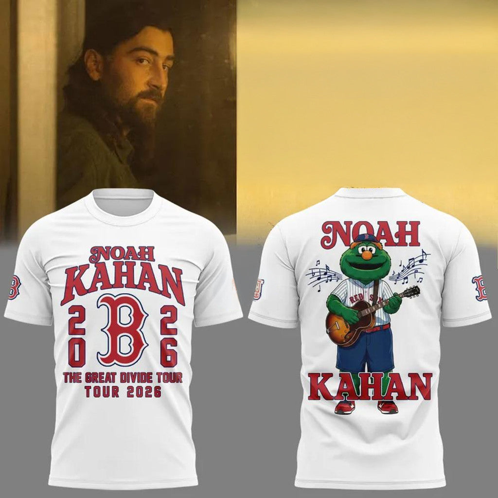 Noah Kahan X Boston Red Sox Merch The Great Divide Tour 2026 T-Shirt Gift For Music Lovers - Merchluma