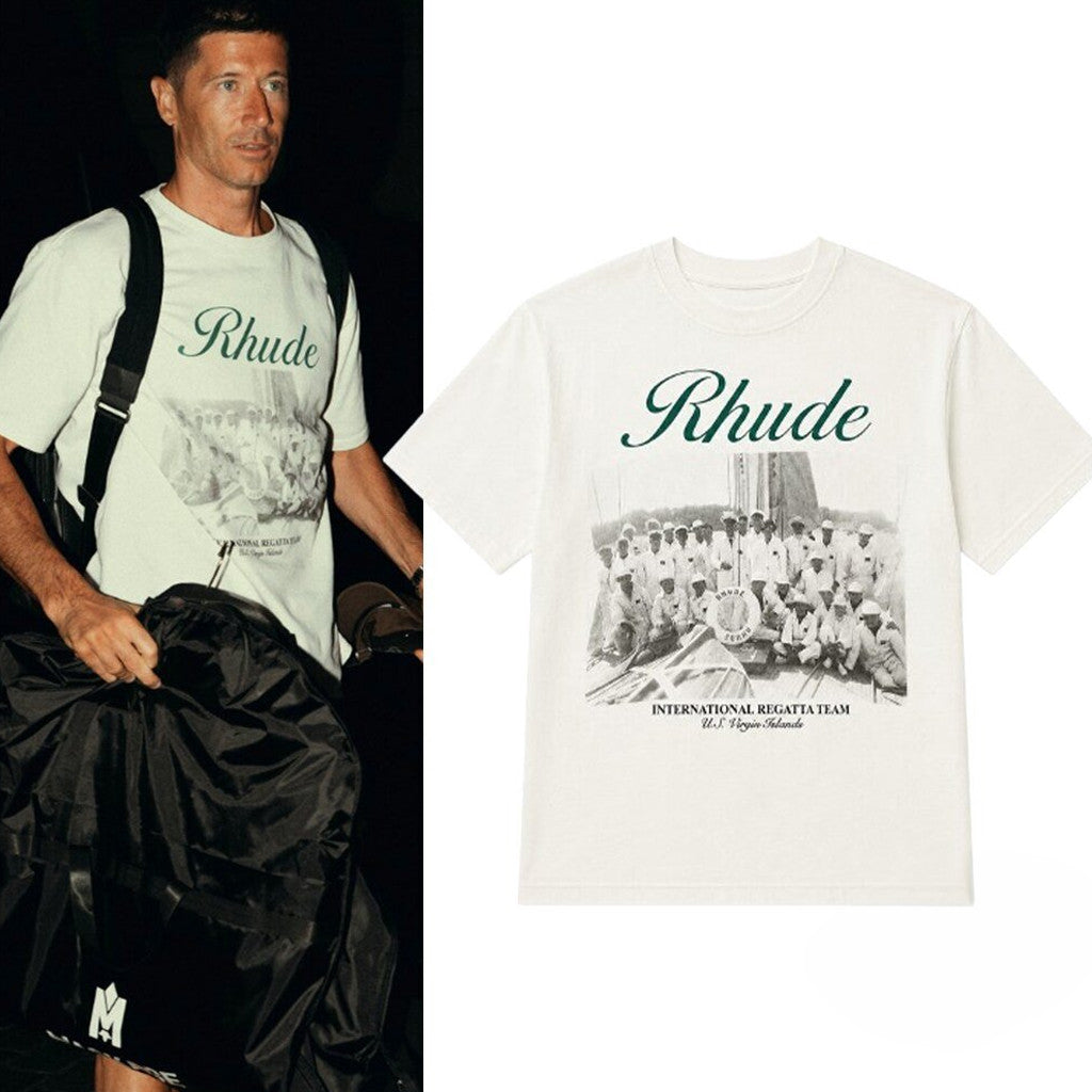 Robert Lewandowski Rhude International Regatta Team T-Shirt Robert Lewandowski Merch Fan Gifts - Merchluma