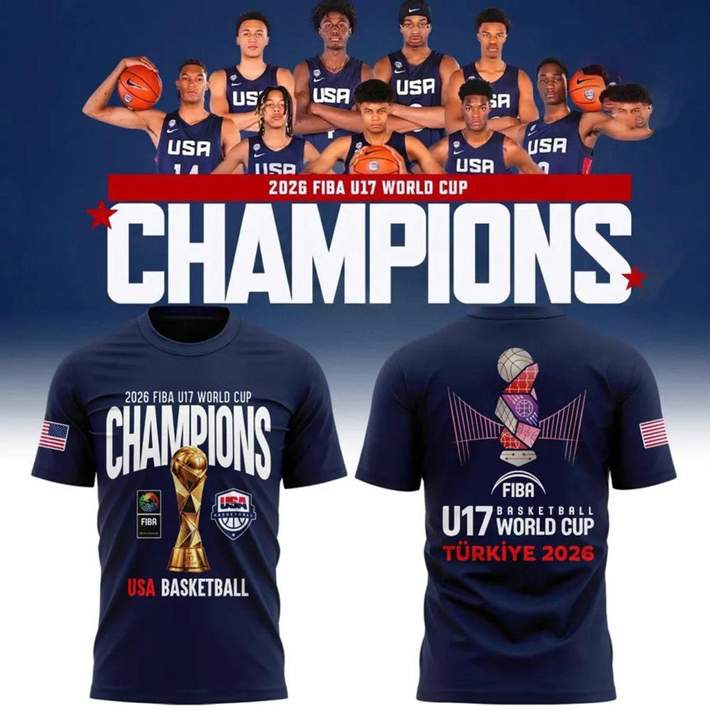 USA Basketball FIBA U17 World Cup 2026 Champions T-Shirt Gifts For Basketball Fan - Merchluma