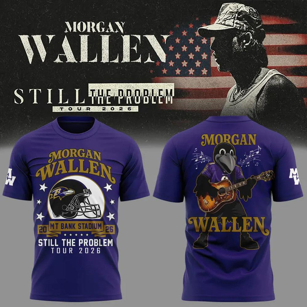 Morgan Wallen X Baltimore Ravens 2026 Still The Problem Tour T-Shirt Morgan Wallen Merch Tour - Merchluma
