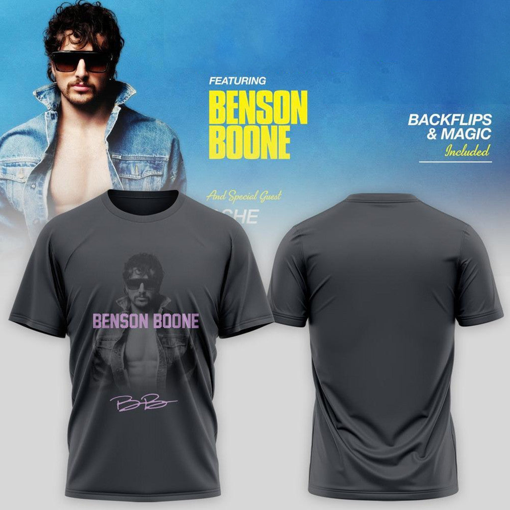 Benson Boone Wanted Man World Tour Signature T-Shirt Benson Boone Concert Merch 2026 Fan Gifts - Merchluma