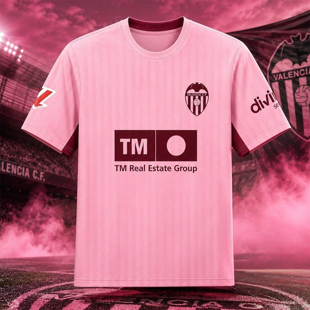 Valencia CF 2026-27 New Third Kit Pink Jersey T-Shirt Valencia CF Merch Gifts For Soccer Fan - Merchluma