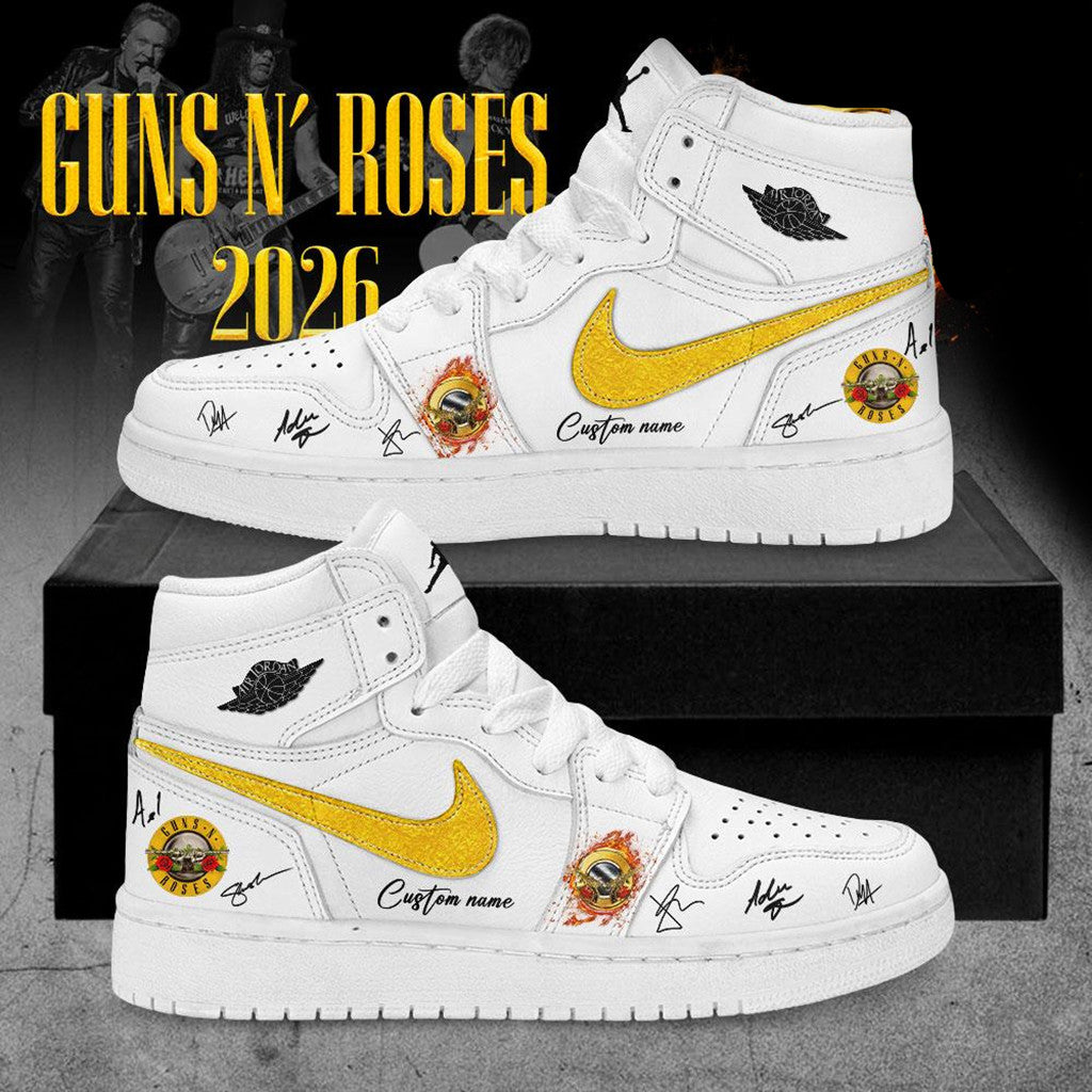 Personalized Guns N Roses World Tour 2026 High Top Sneakers Rock Shoes GNR Merch Gift For Fans - Merchluma