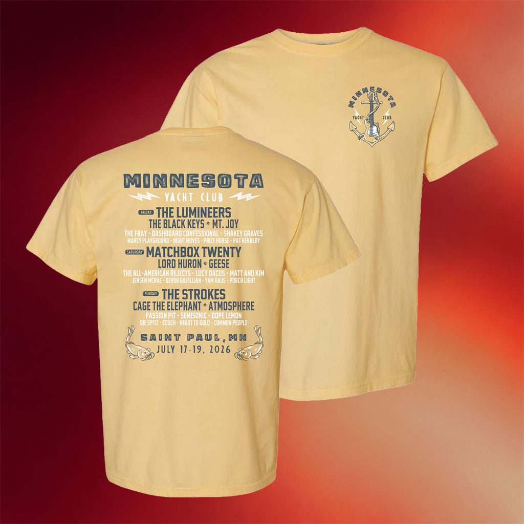 Minnesota Yacht Club Festival Merch 2026 Anchor Lineup T-Shirt Presents For Music Lovers - Merchluma