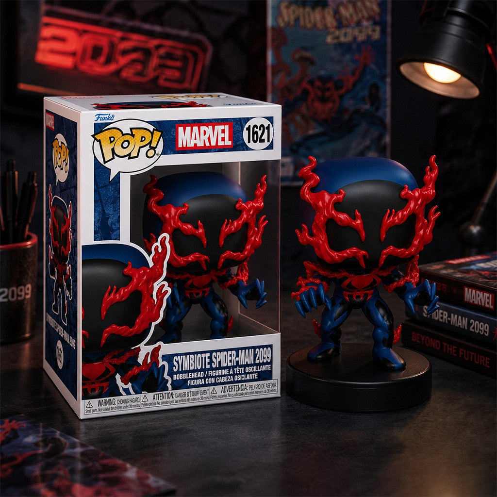 Symbiote Spider Man 2099 Series 1621 Bobblehead Funko Pop Figure Display Room Decor Fan Gifts - Merchluma