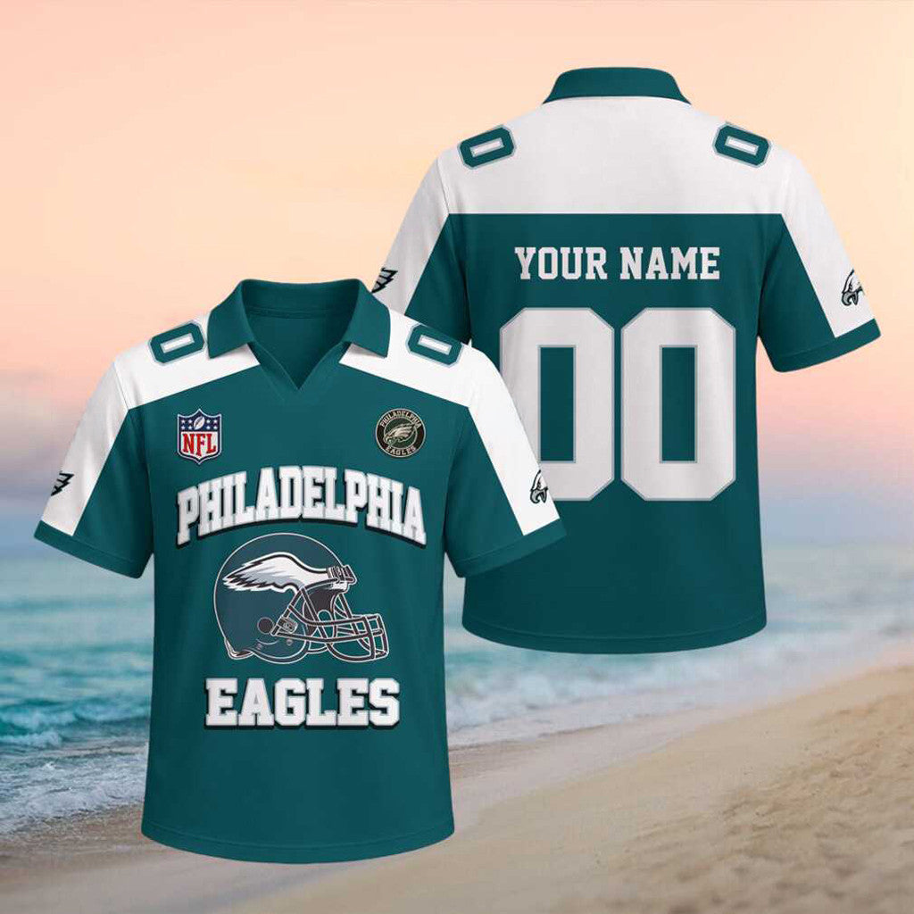 Personalized Philadelphia Eagles Football Team V-Neck Jersey Eagles Merch Football Fan Gifts - Merchluma