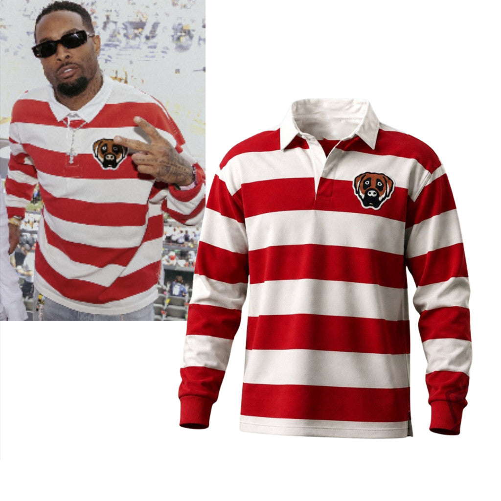 Jadakiss Jay Z Concert Dog Head Striped Long Sleeve Polo Shirt Gift Ideas For Friends - Merchluma