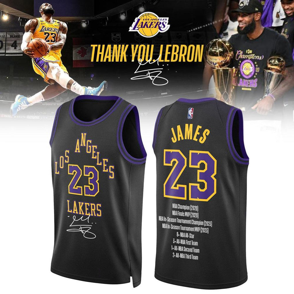 LeBron James Los Angeles Lakers Thank You Basketball Jersey 2026 LeBron James Merch Signature - Merchluma