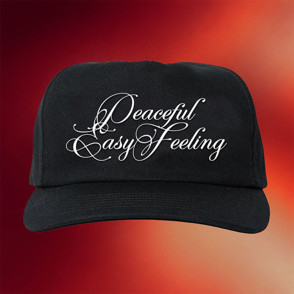 Eagles Merch 2026 Peaceful Easy Feeling Black Embroidered Hat Eagles Band Merch Fan Present - Merchluma