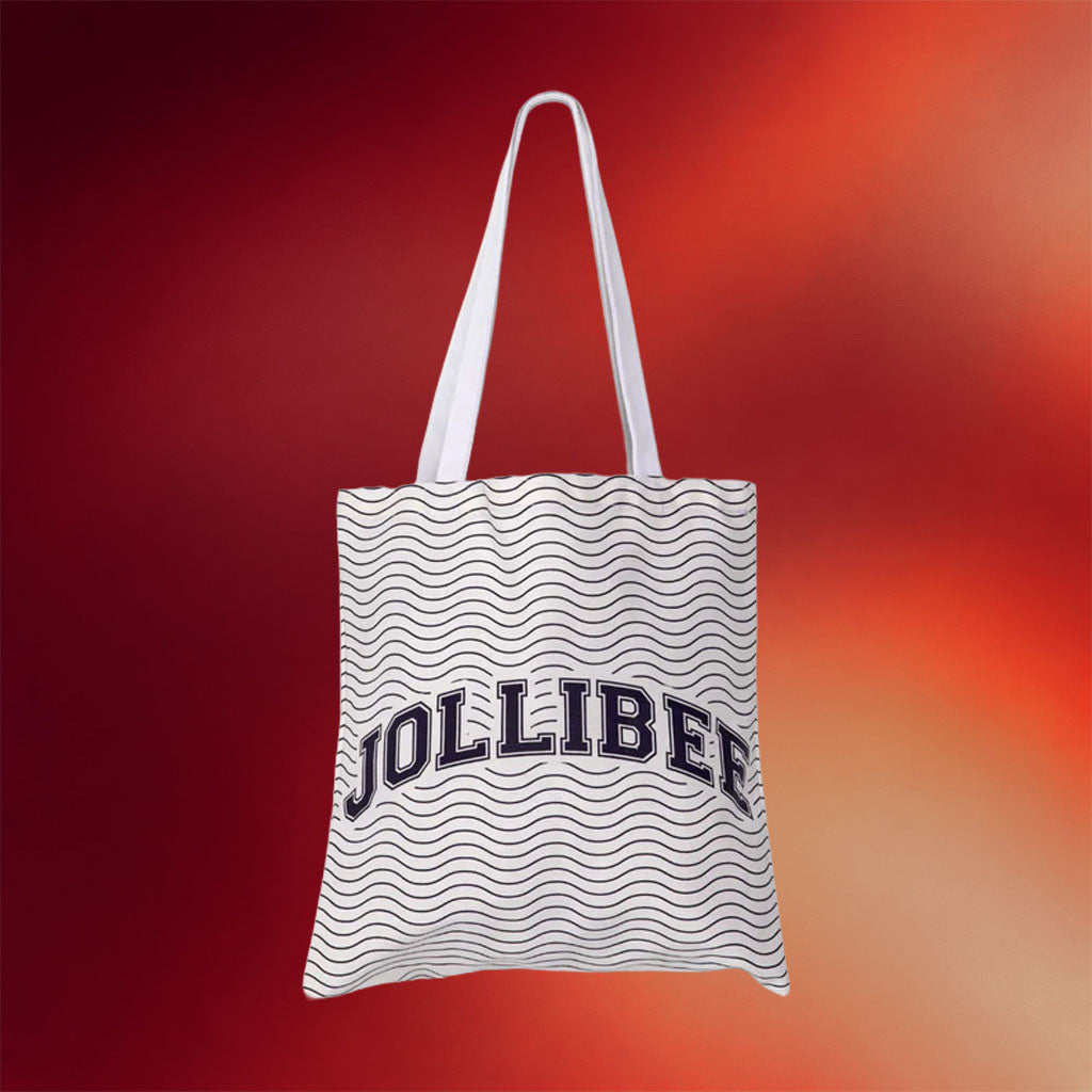 Jollibee Merch 2026 Navy Wave Tote Bag Fast Food Lover Gear Gift Ideas For Best Friends - Merchluma