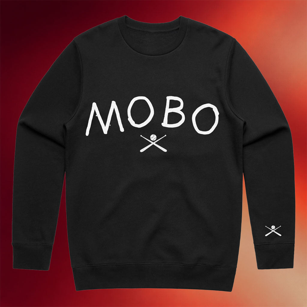 Modern Baseball Merch 2026 Mobo Crewneck Sweatshirt Black Modern Baseball Band Merch - Merchluma