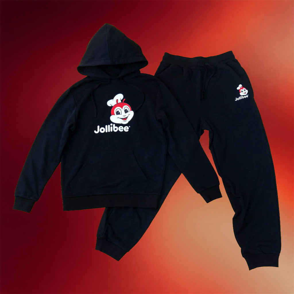 Jollibee Merch 2026 Black Hoodie And Sweatpants Set Fast Food Lover Clothing Gift For BFF - Merchluma