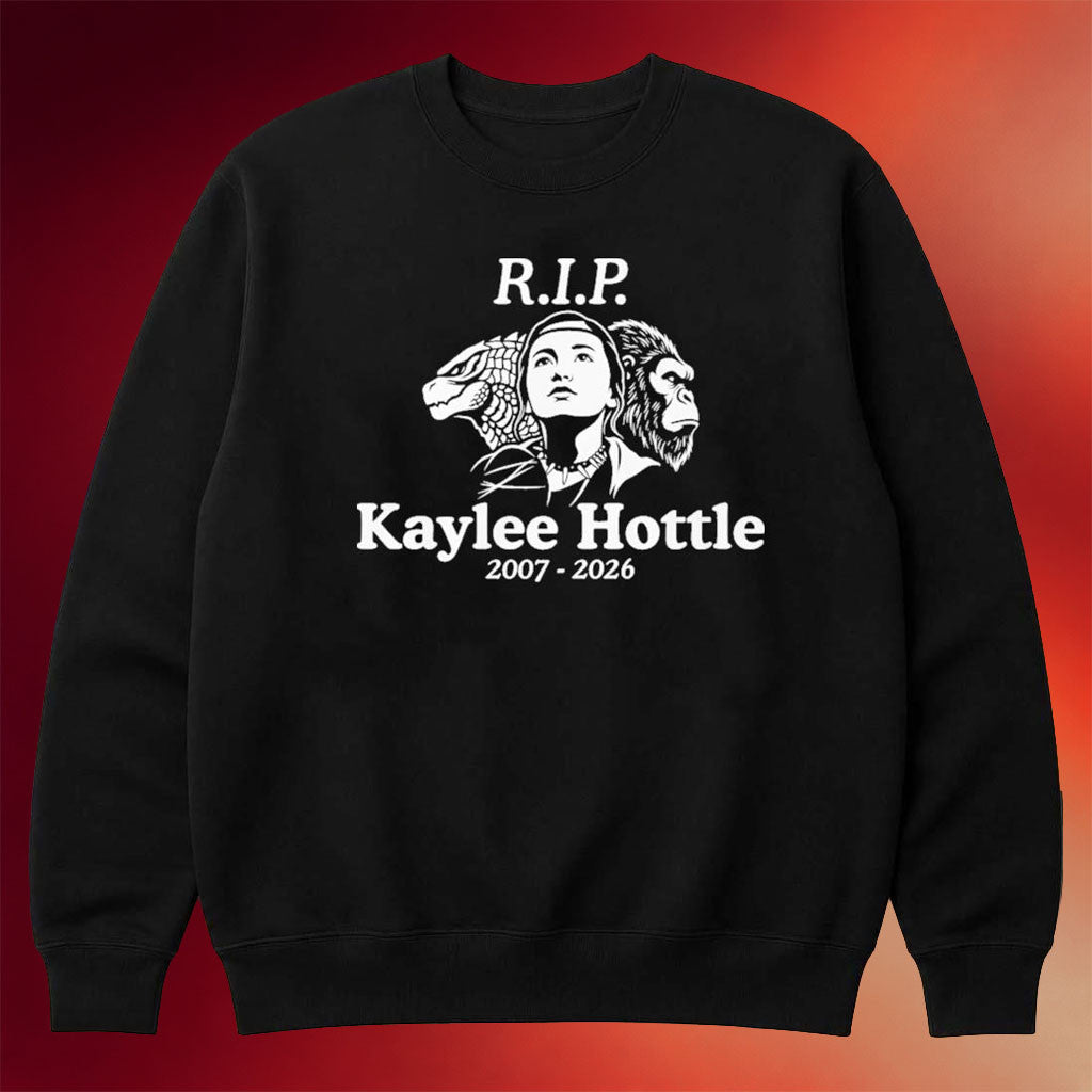 Kaylee Hottle Memorial Merch 2026 RIP Kaylee Hottle Godzilla Tribute Sweatshirt Black Fan Gifts - Merchluma