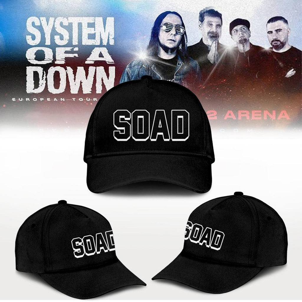 System Of A Down Europe UK Stadium Tour 2026 Hat Black SOAD Merch Gifts For Brother - Merchluma