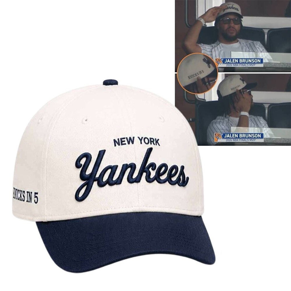 New York Yankees Jalen Brunson 2026 Finals MVP Knicks In 5 Hat Embroidered Jalen Brunson Merch - Merchluma