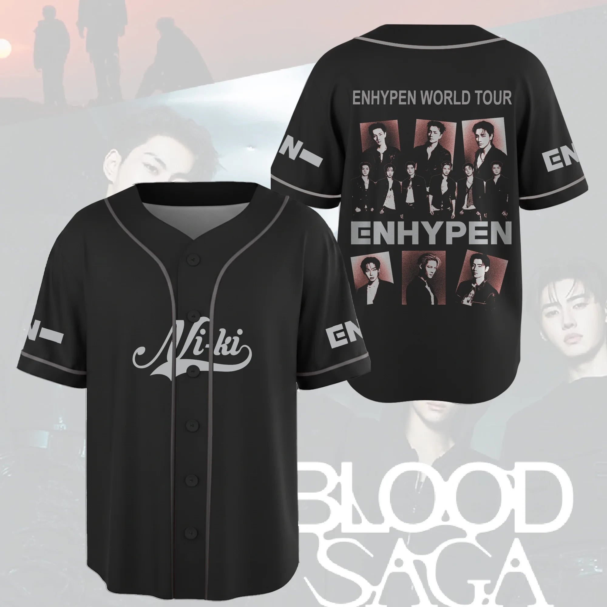 Enhypen 2026 Blood Saga World Tour Baseball Jersey Niki Jersey Enhypen Concert Merch Fan Gifts - Merchluma