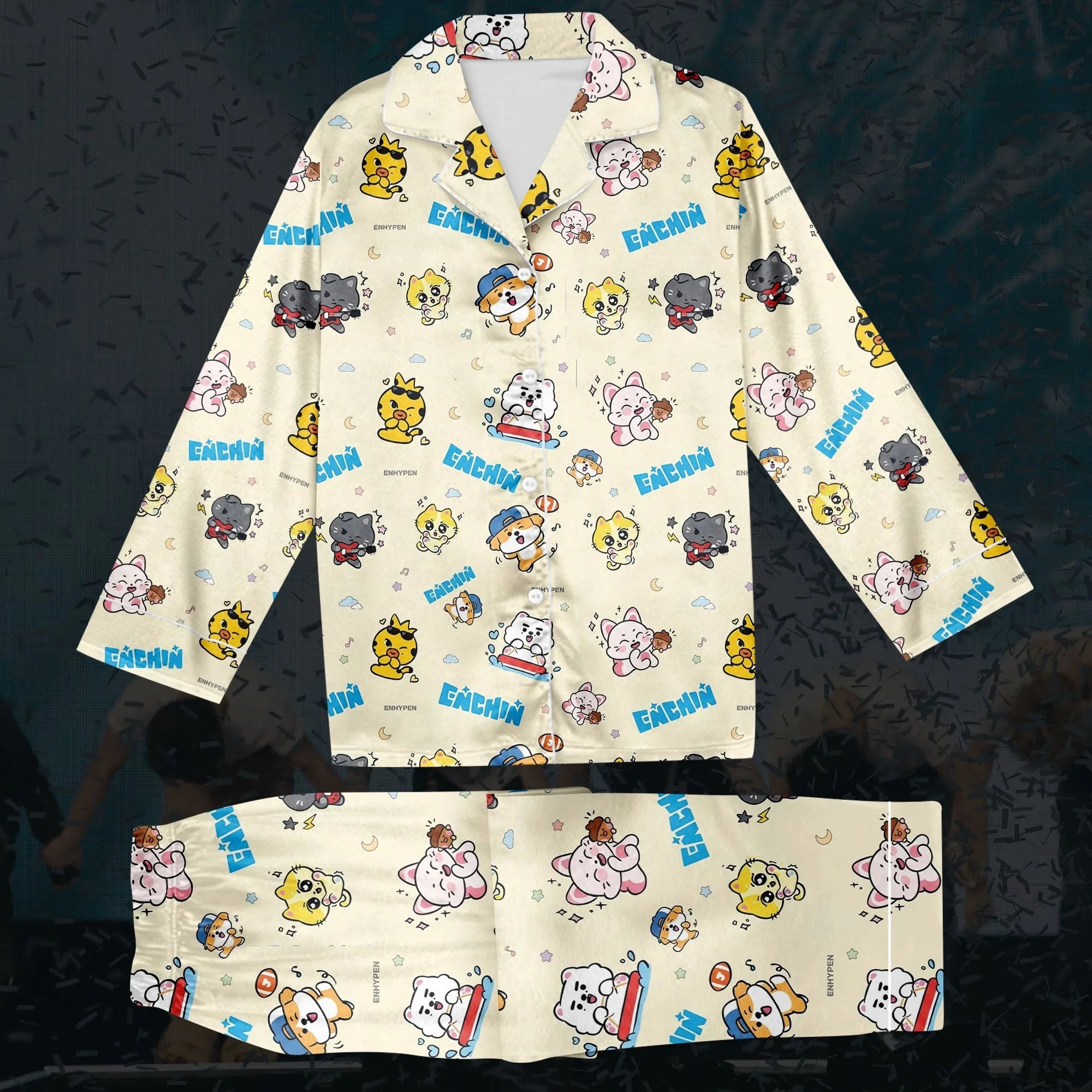 Enhypen Merch 2026 Enchin Smiles Enhypen Pajama Set Kpop Fan Apparel Gift For Besties - Merchluma