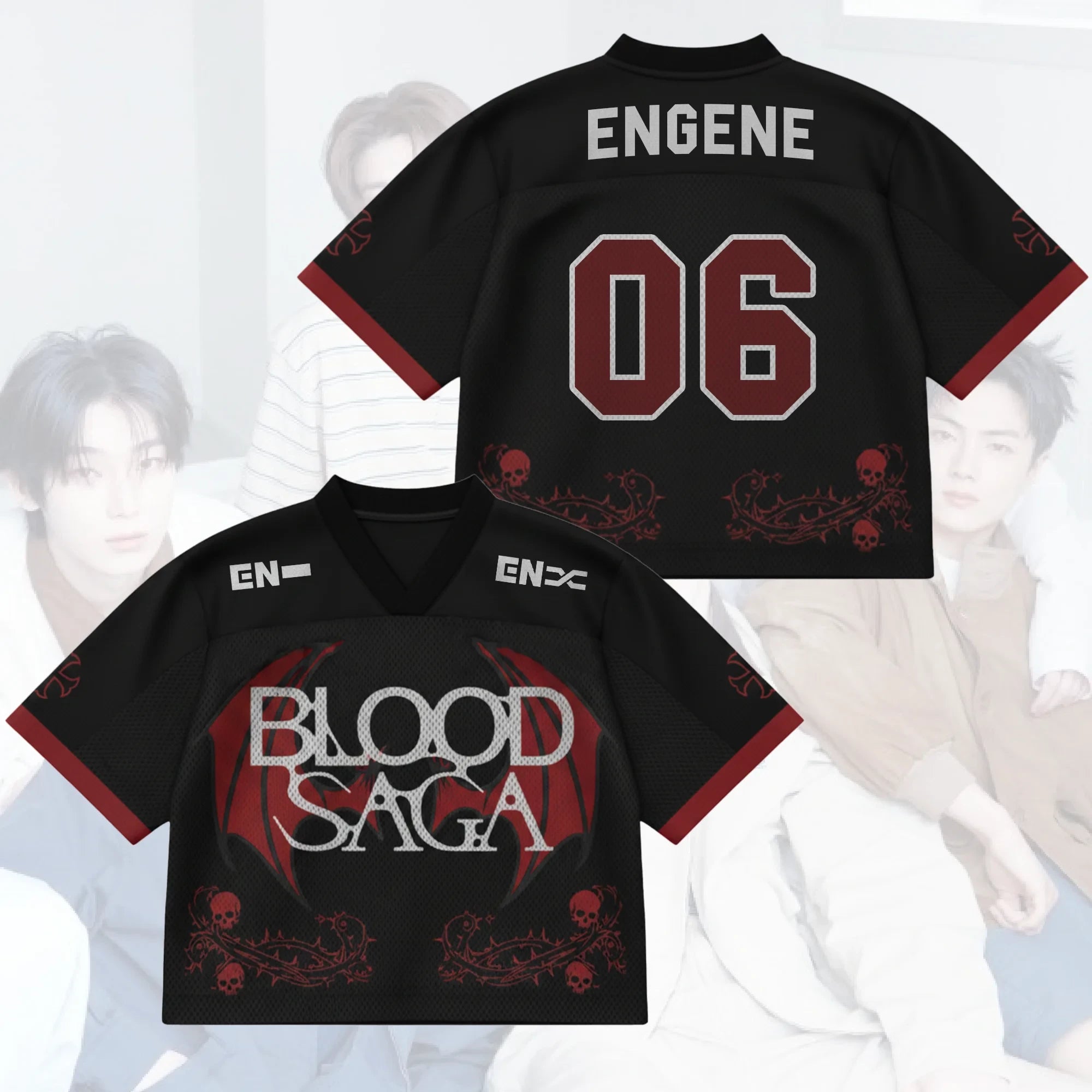 Engene #06 Enhypen Merch Nightshade Wing Enhypen Blood Saga World Tour Jersey Gifts For Women - Merchluma