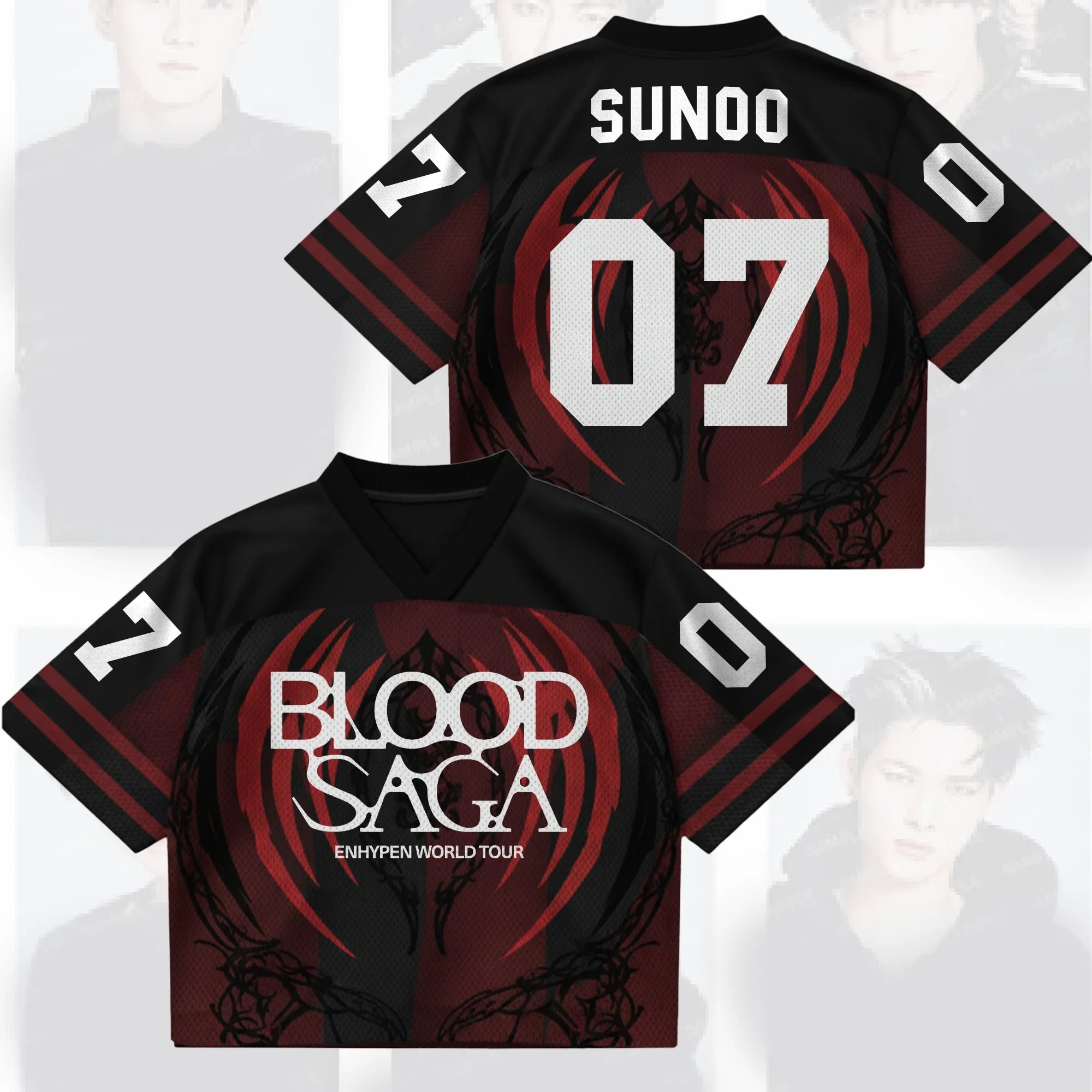 Vampire Story Enhypen Blood Saga World Tour Jersey Sunoo Jersey Blood Saga Merch 2026 Kpop Gear - Merchluma
