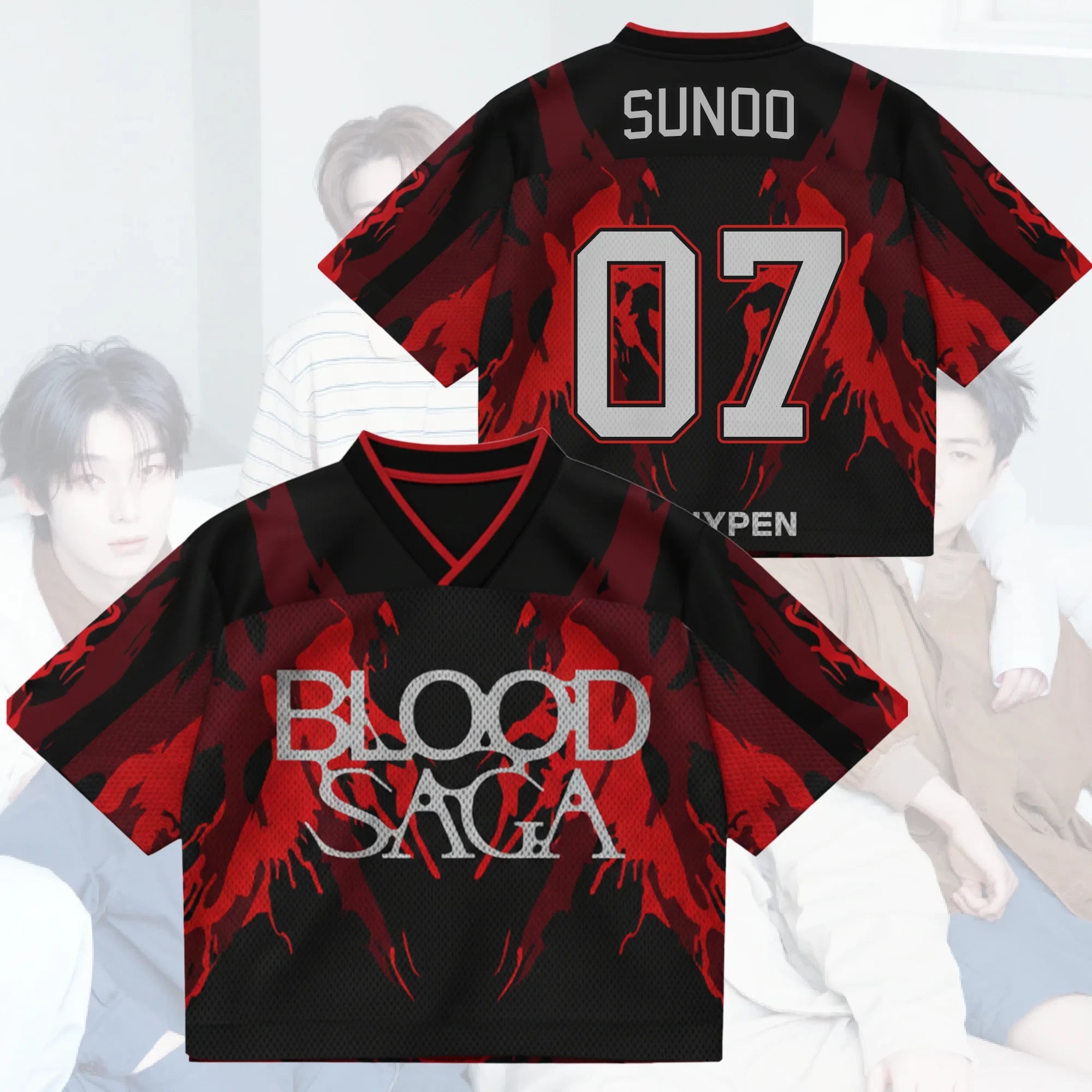 Sunoo Jersey Crimson Awakening Blood Saga Enhypen World Tour Jersey 2026 Enhypen Tour Merch - Merchluma