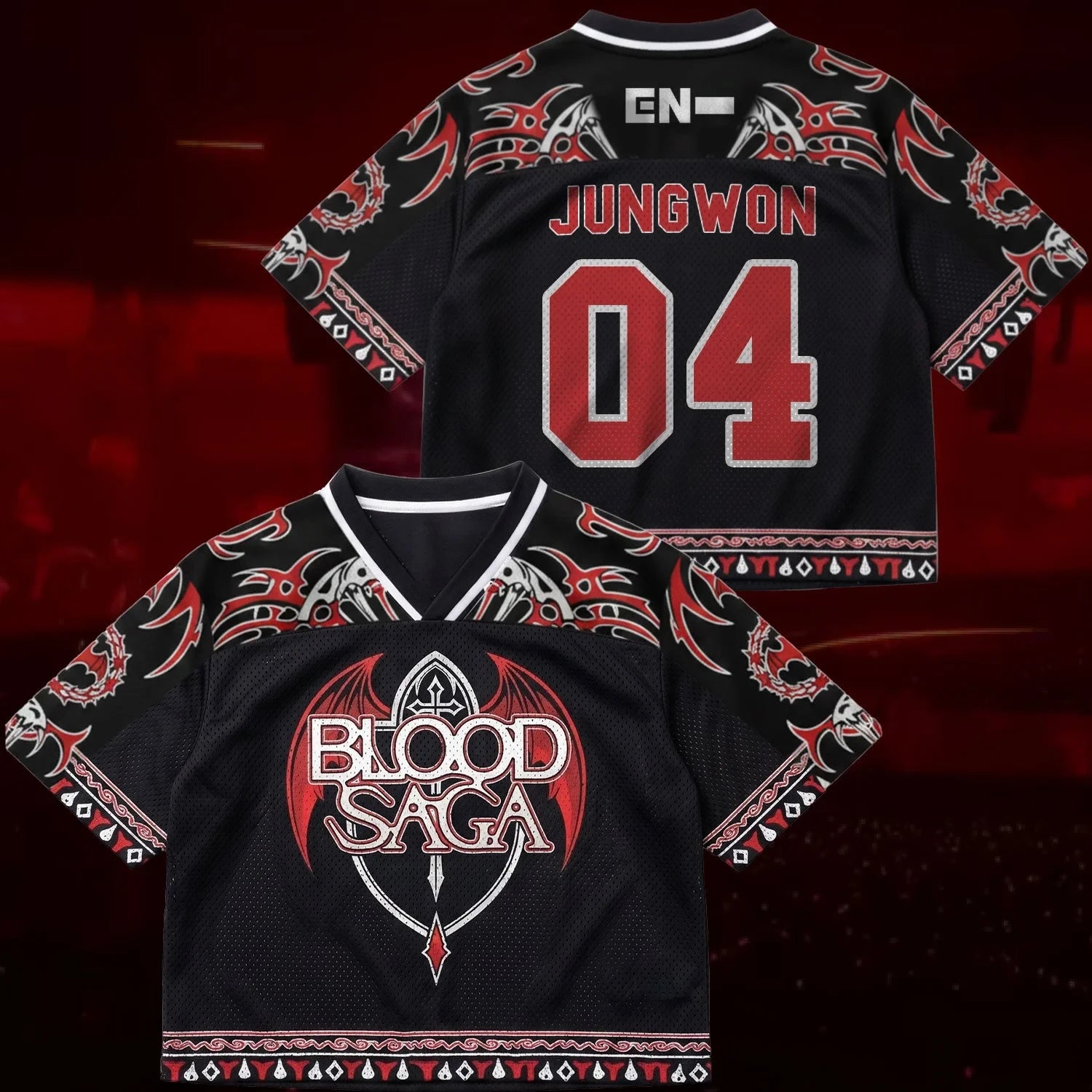 Theatrical Blood Saga World Tour Enhypen Jersey 04 Jungwon Enhypen Merch Kpop Gear For Fans - Merchluma