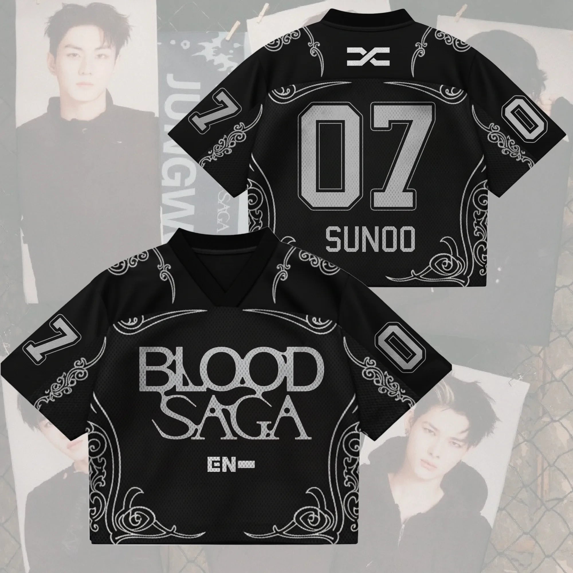 Shadow Duke Enhypen Blood Saga World Tour Jersey 07 Sunoo Enhypen Merch Gifts For BFF - Merchluma